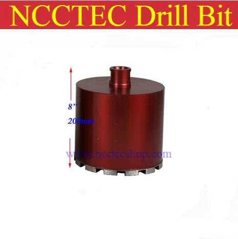 120mm*200mm short crown wet diamond drilling bits | 4.8   concrete wall wet core bits | Professional engineering core drill