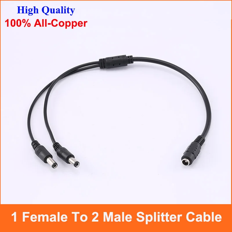 Высокое качество DC 1 гнездовой к 2 Мужской разъем кабеля разделителя питания для