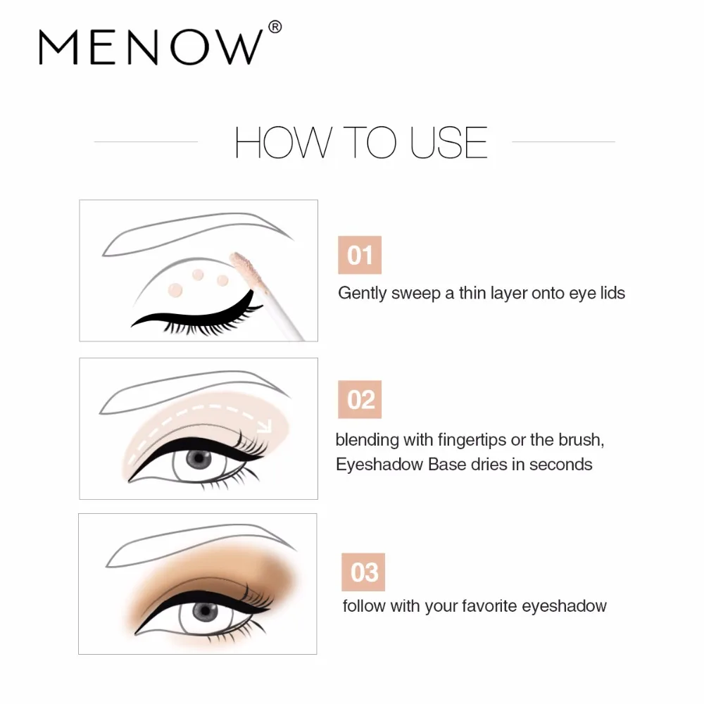 Основа для макияжа глаз MENOW E424Cosmetic праймер теней улучшающий цвет и прозрачность
