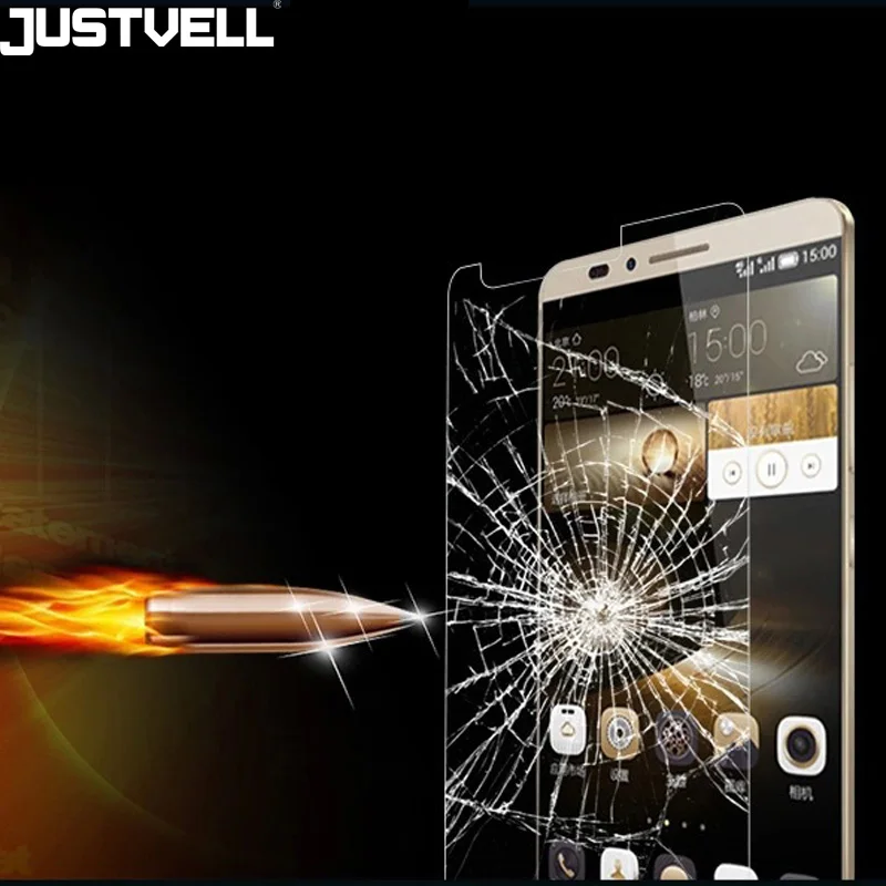 JUSTVELL для Huawei Mate 7 Закаленное Стекло 9 9н 2.5D Царапинам доказательство Защитная