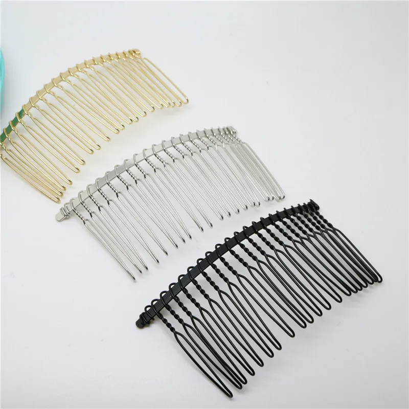 Металлические гребни для волос серебристые/золотистые/черные 195*3 6 см 20 зубьев 7 5