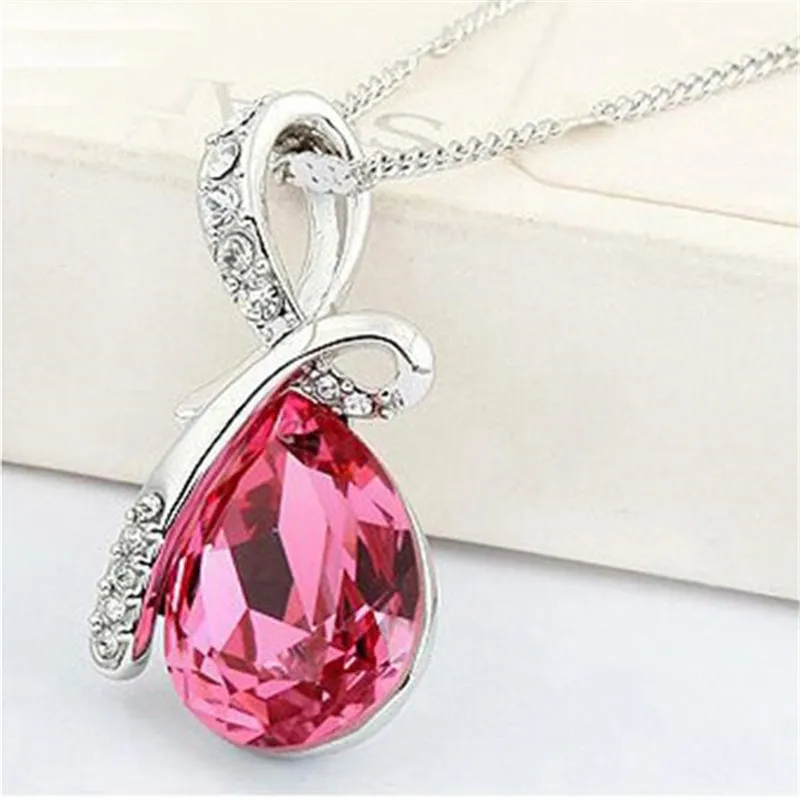 Модная Промо-акция с серебряным покрытием ожерелье слезы ангела капли воды