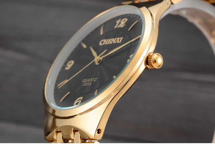 

Brand CHENXI Woman Man Watch Lover's Casual Wristwatch Luxury Stainless Steel Business Gold Clock Casual Retro Couple Watch