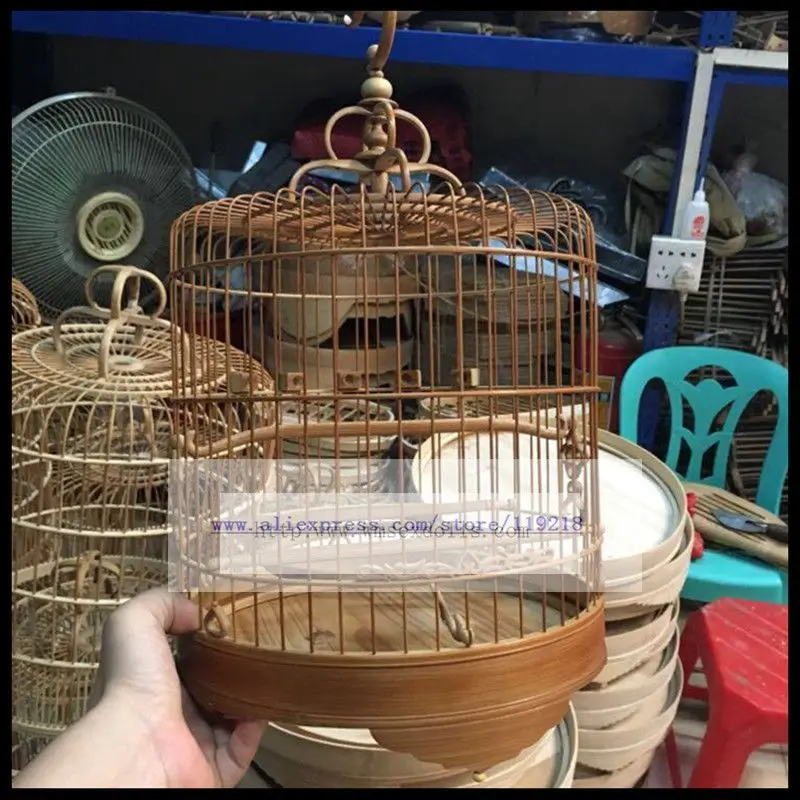 Stay Green Embroidered Eye Gold Green Bamboo Bird Cage 48 52 56 Branch