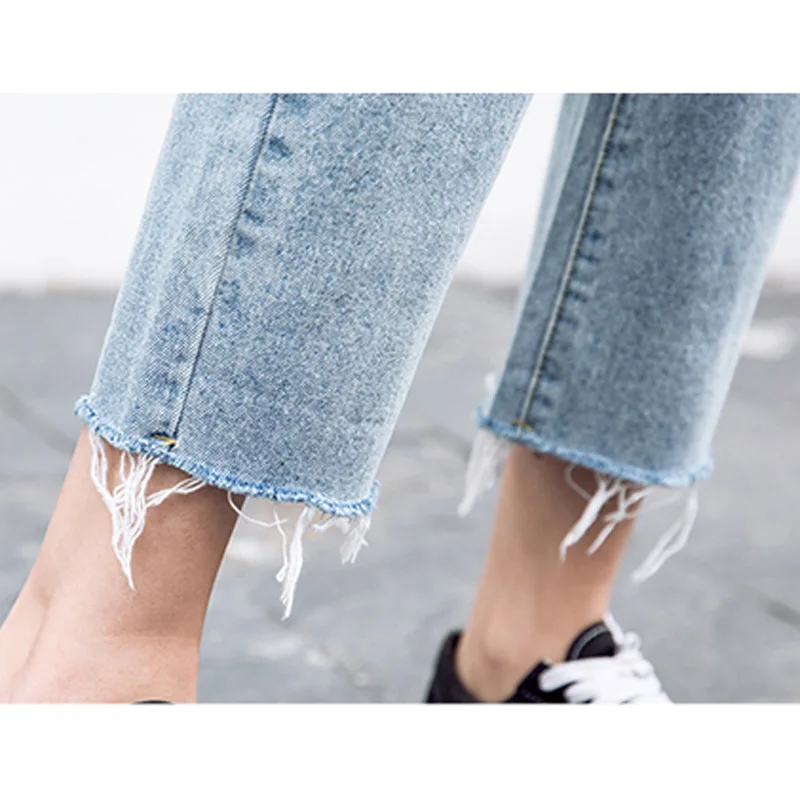 Женские джинсы с завышенной талией Хлопковые Штаны до щиколотки в форме сердца
