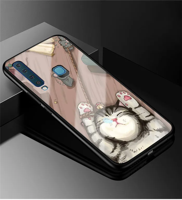 20 A 6,3 A9S для samsung A9 чехол стеклянный жесткий чехол для телефона чехол для samsung Galaxy A9 чехол A 9 9A мягкий силиконовый бампер - Цвет: 20