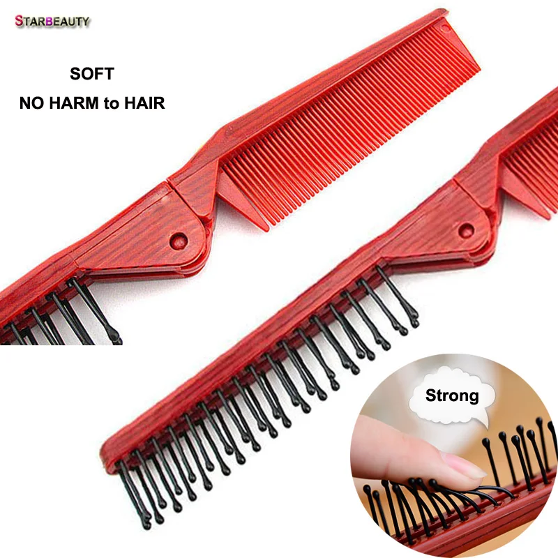 Starbeauty Foldable Wooden Line Comb Hair Clip Small Anti-static Soft Plastic Combs Dual Use Styling Travel Acc. | Украшения и