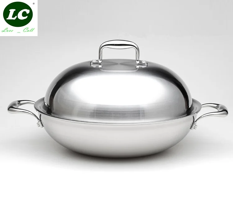 Сковорода для кухни wok 5 слойная кухонная утварь из нержавеющей стали 36 см