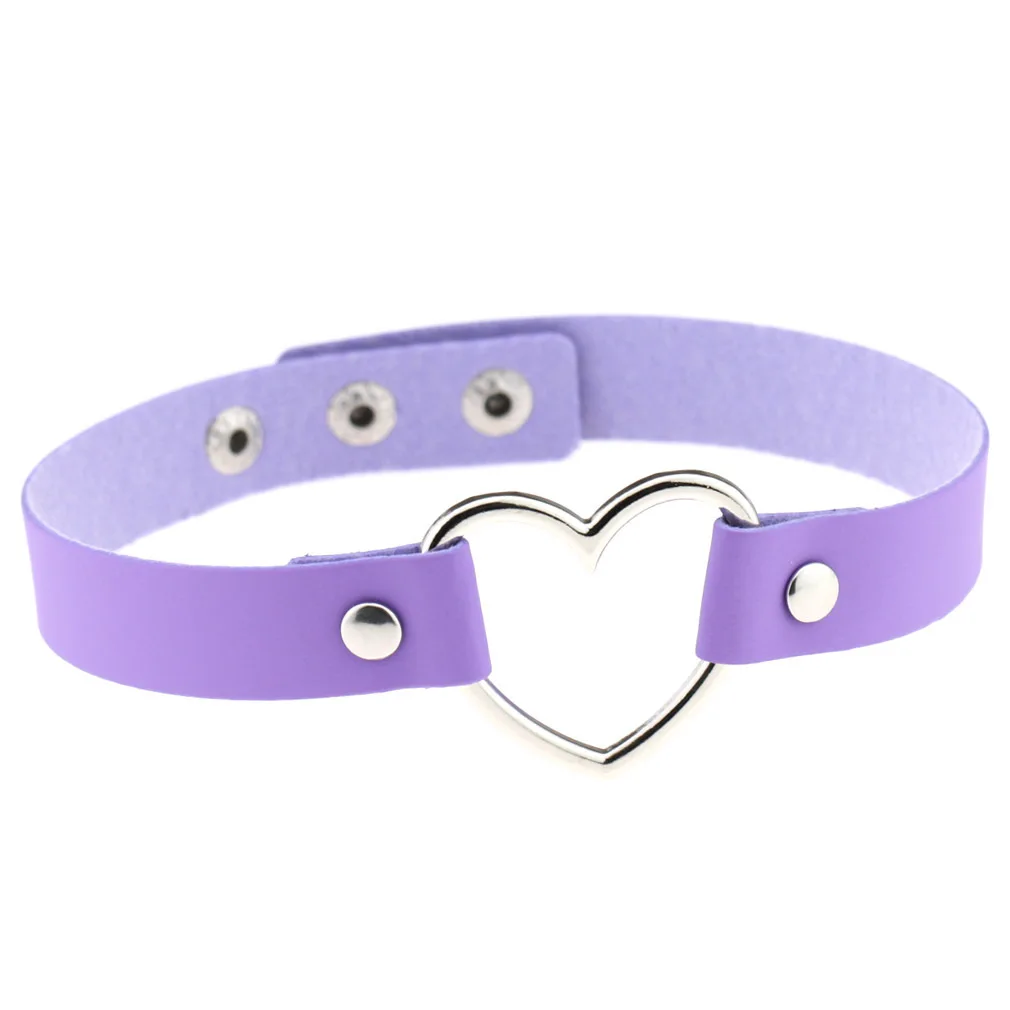 Кожаный воротник в форме сердца стиле харадзюку | Украшения и аксессуары
