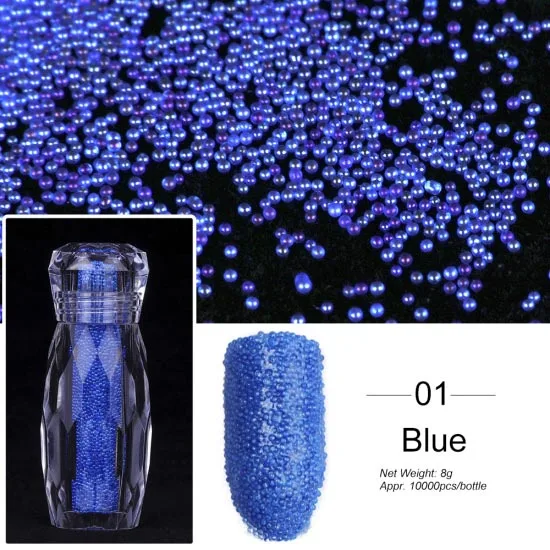 Полный Красота 1 бутылка 3D мини Икра бусы Nail Блеск декора Русалка Кристалл Micro красочный Бусы Маникюр 3D ногтей CH669 - Цвет: 01