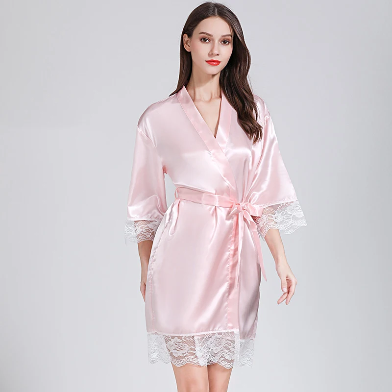  Пикантная обувь с кружевами Женская одежда для сна халаты размера плюс кимоно из