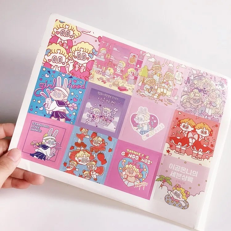Kawaii Корейская девушка дневник стикер s милый ребенок игрушка стикер s планировщик Памятка Скрапбукинг Стикеры канцелярские подарки - Цвет: A