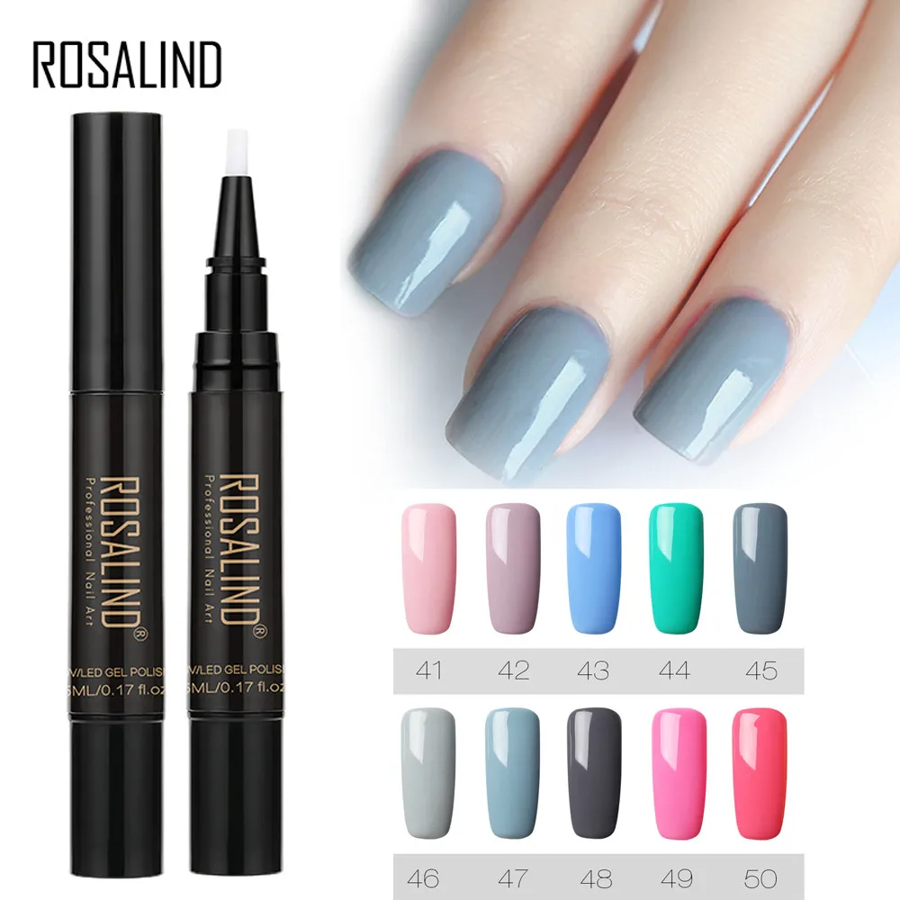 ROSALIND чистый цветной Гель лак @ soak off для ногтей ручка UV LED дизайн vernis ongle оптовая