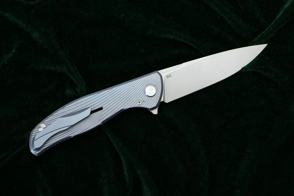 Зеленый thorn hati 95 складной нож D2 лезвие титановый подшипник CF 3D Ручка походные