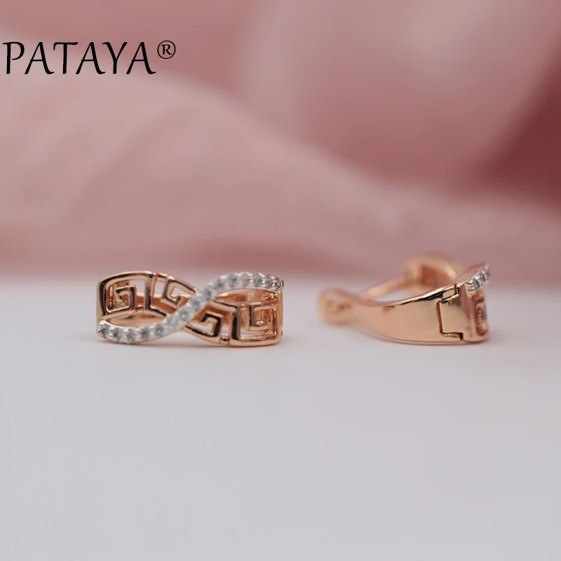 Женские серьги PATAYA из розового золота 585 пробы 8 тонких сережек изысканная