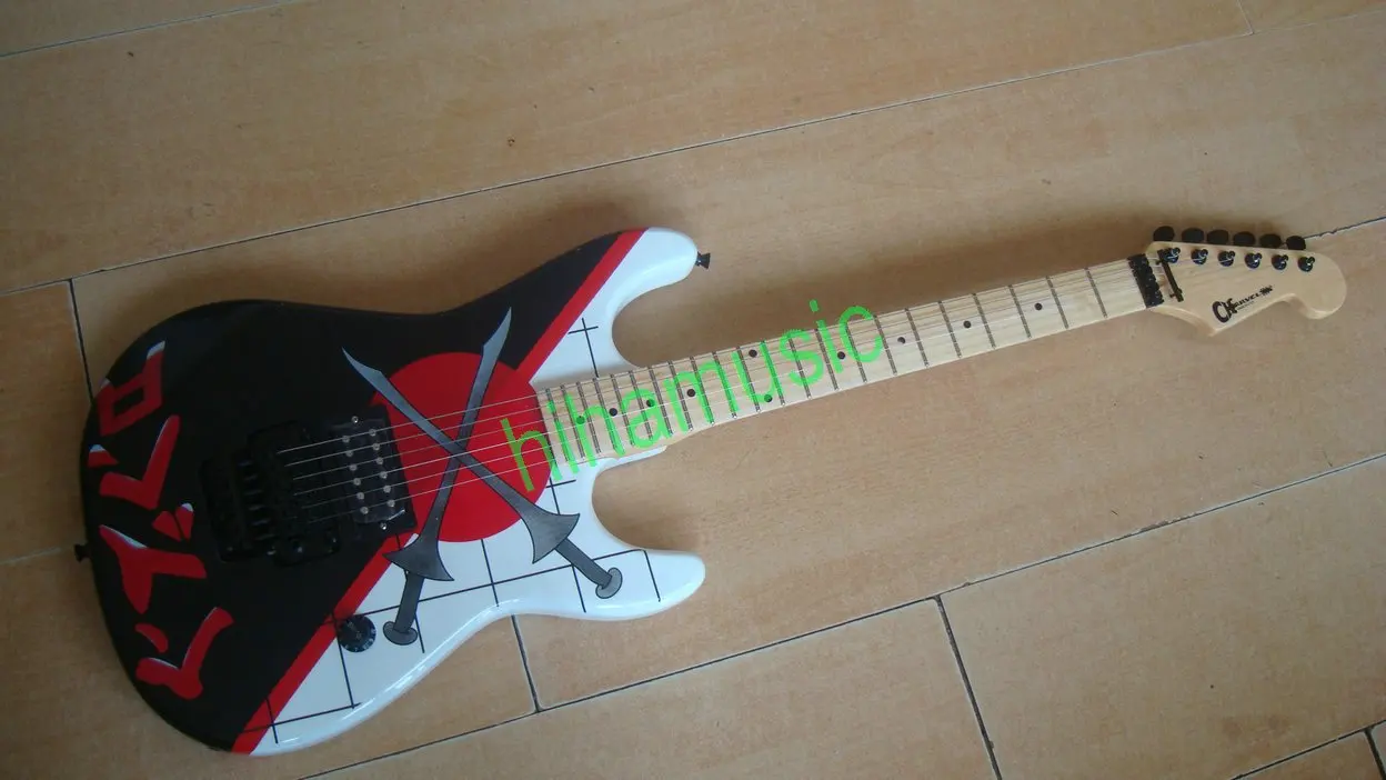 Бесплатная доставка Новый EVH Ван Хален гитары Charvel Guthrie Govn ножи живопись тремоло