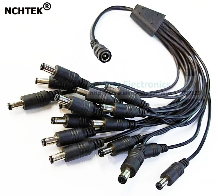 NCHTEK DC 5 5*2 1 мм гнездо до 16 штекер Адаптер Кабели для камеры