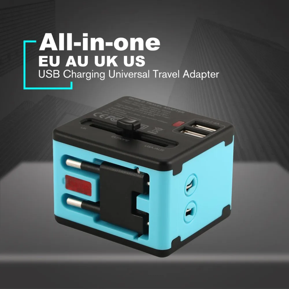 Фото Новый универсальный портативный USB адаптер электрические вилки Розетки(China)