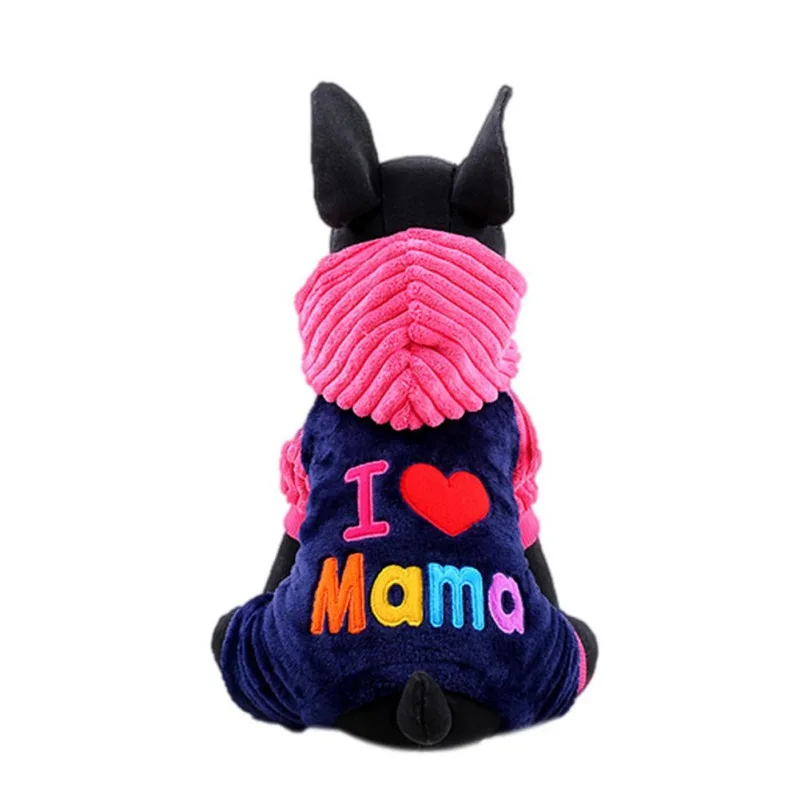 Пальто для собак модные куртки с надписью I Love Papa And Mama Dog чихуахуа зимняя одежда
