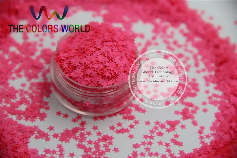 

Solvent resistant Sparkles-Neon Pink Color Stars-shaped Glitter Confetti for Nail Polish and DIY decoration 1Pack =50g