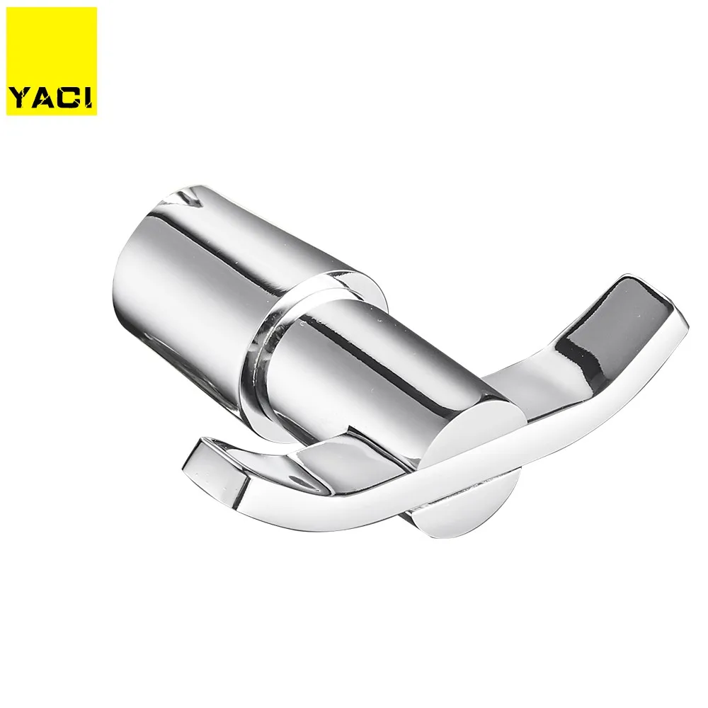 YACI Towel hook Copper Double Coat Zinc Alloy Chrome Finish Wall Hanger Bathroom Robe for Accessorie | Обустройство дома