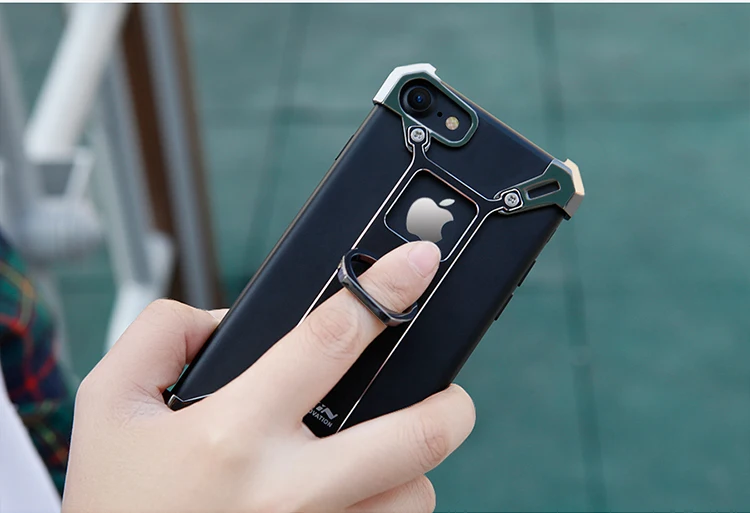 Металлический чехол NILLKIN Barde для iPhone 6, 6s, 6 plus, 7, 7 plus, чехол, бампер, алюминиевый сплав, задняя крышка с кольцом, держатель для телефона