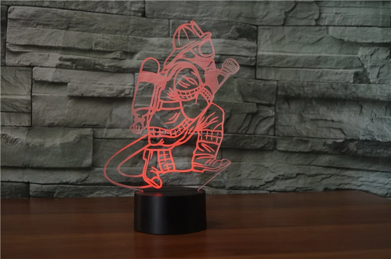 Новинка 3D пожарный настольная лампа светодио дный LED USB сенсорная кнопка 7 цветов Изменение пожарный ночник прикроватный Декор Светильник подарки