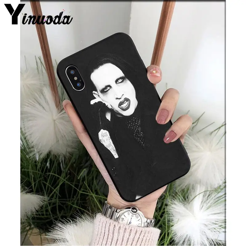 Yinuoda Мэрилин Мэнсон DIY печать рисунок чехол для телефона оболочка для Apple iPhone 8 7 6 6S Plus X XS MAX 5 5S SE XR чехол