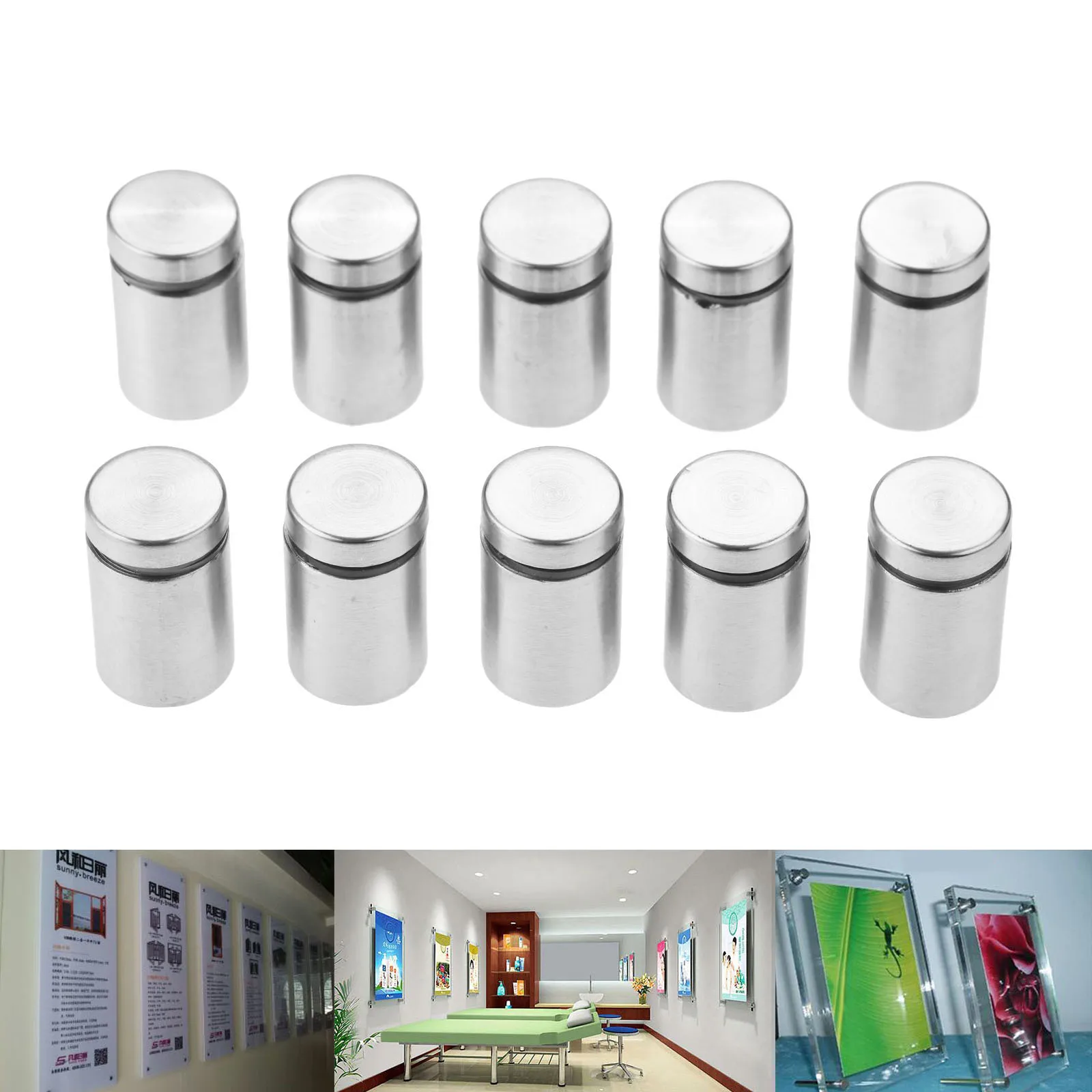 DRELD 10 шт. 19x30mm Нержавеющая сталь стоек болты крепление реклама рекламные винты