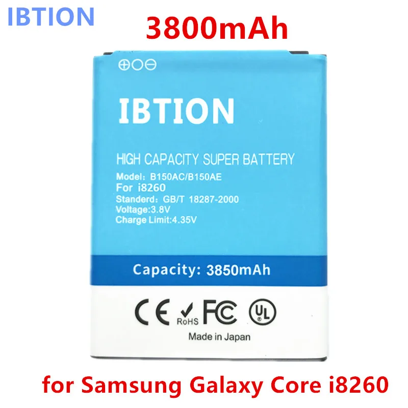 Ibtion 3850 мА/ч B150AC B150AE для samsung Galaxy Core i8260 Батарея i8262 g3502u g3502 g3508 g3509 M-g3502U | Мобильные