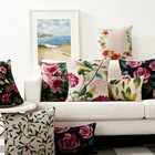 Американская сельская Цветочная Роза, свежая пасторальная Подушка, искусственная подушка, чехол для офиса, дивана, подушка