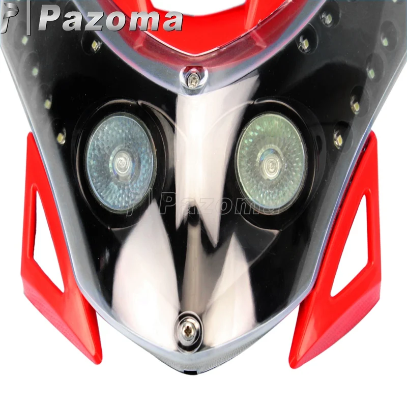 Красный светодиодный налобный фонарь Supermoto для мотокросса Honda CRM FMX CR CRF XR 250 450 650 |