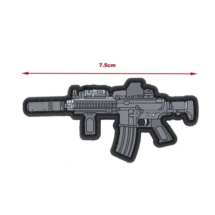 Тактический 3D ПВХ патч Военный Airsoft HK416C Mini нашивка в виде оружия (STG051100)| |