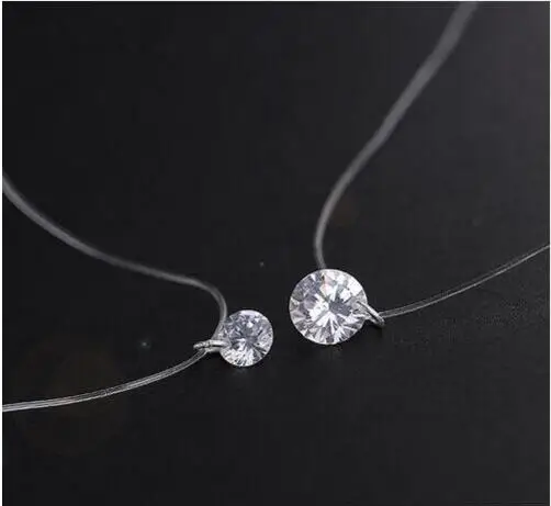 Новинка 2018 модное ожерелье с потрясающим невидимым кристаллом прозрачная леска