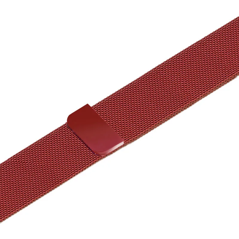 Red Ремешок BUMVOR Milanese loop Series 5 из розового золота для Apple Watch, ремешок для iwatch, магнитные регулируемые пряжки для ремня из нержавеющей стали - Цвет ремешка: Red