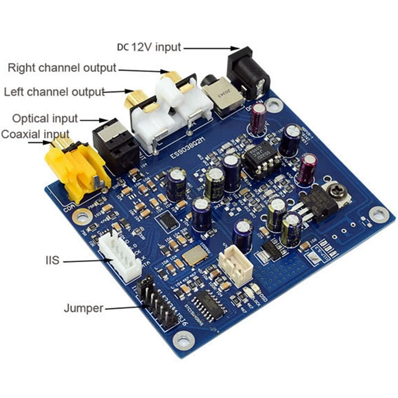 Es9038Q2M Es9038 Q2M I2S Dsd оптический коаксиальный вход декодер Dac выход наушников Hifi аудио