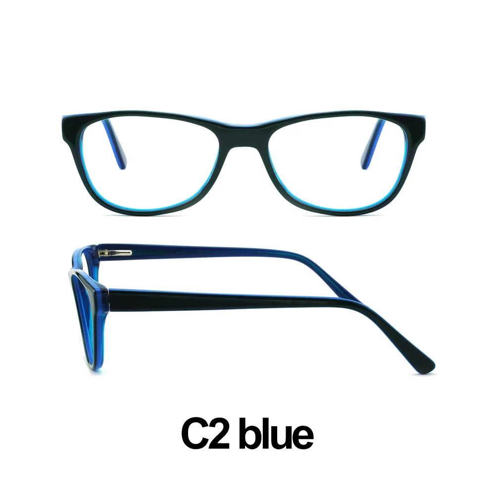 C2 blue Повседневная оптическая оправа для женщин, анти-синий светильник, стекло, Анти-усталость, прозрачные линзы, прочные оправы для очков, подарок, Маре, AZZURO OC7105 - Цвет оправы: C2 blue
