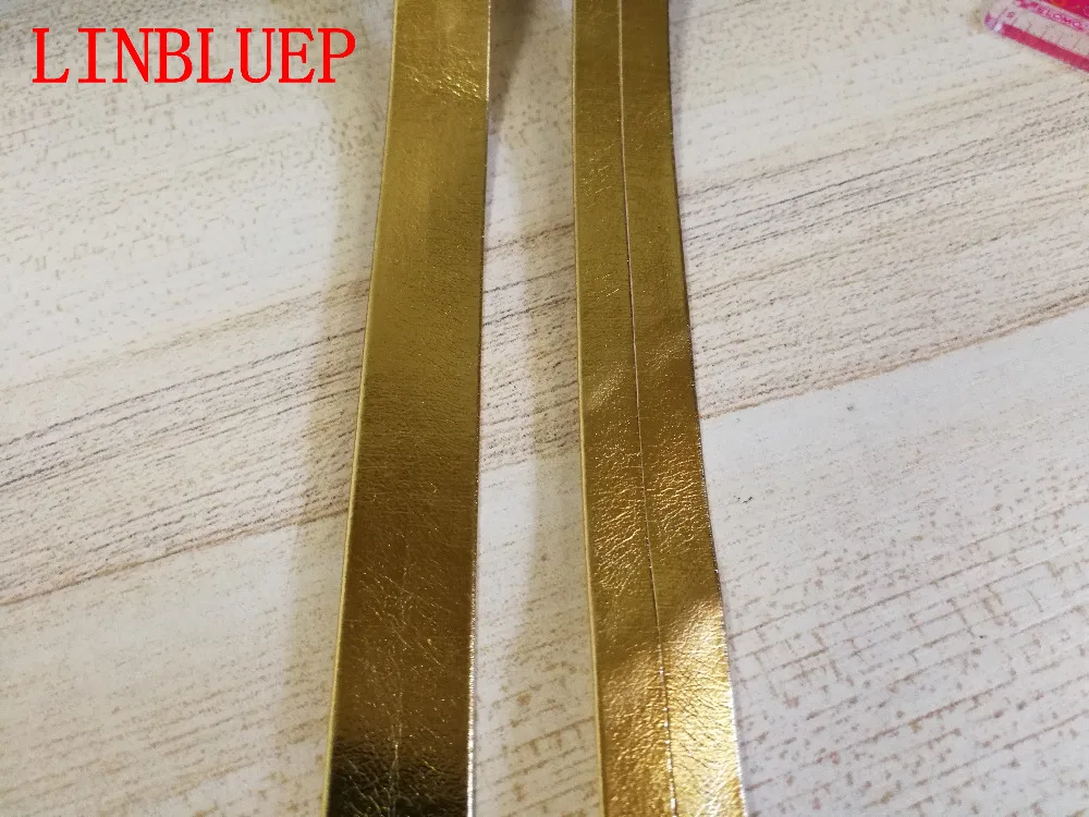 5 ярдов Золотая искусственная кожа Привязка смещения ширина ленты 20 мм Прямая