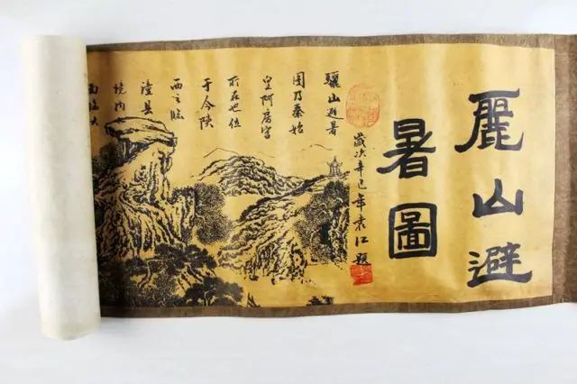 Китайская античная коллекция каллиграфия ремесла картина схема летнего курорта