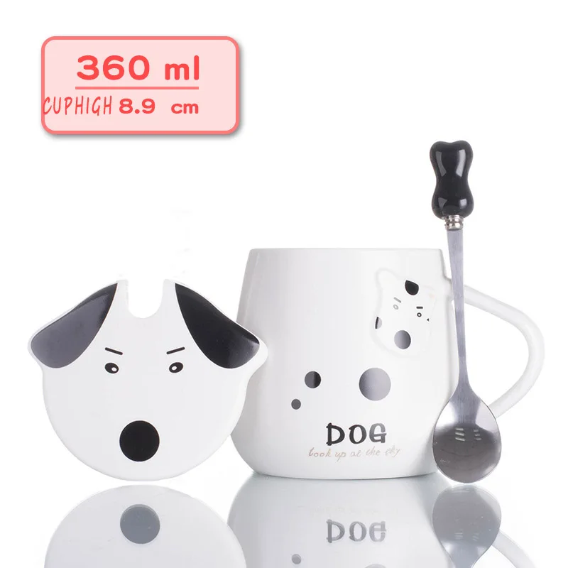 

Creative Cartoon Ceramic Mug Embossed Dog Mark Mug Office Coffee Cup