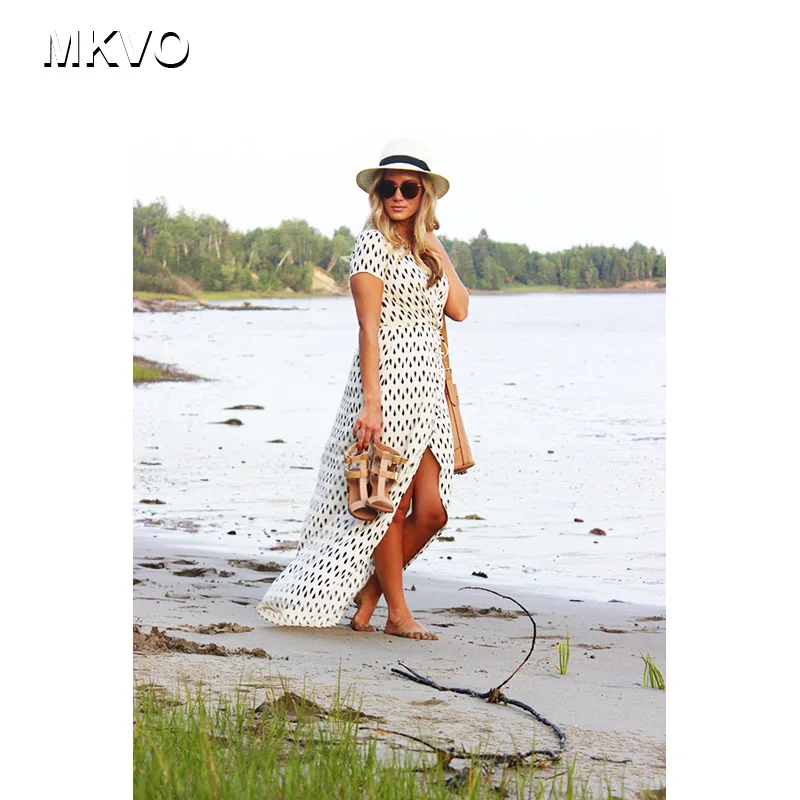 Платье женское 2018 длинное летнее Кабриолет богемное платье повседневное
