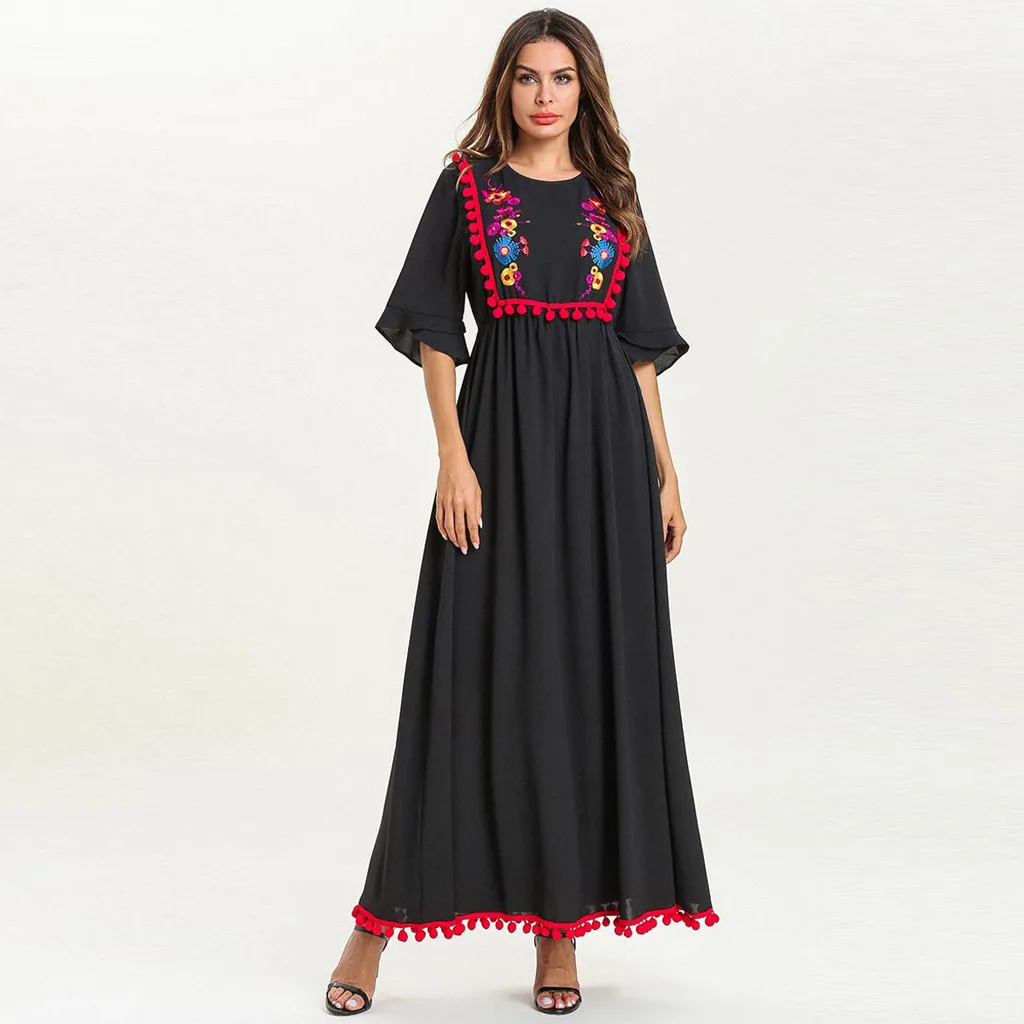 Повседневное мусульманское платье для женщин 2019 абайя ислам ic сплайсированные