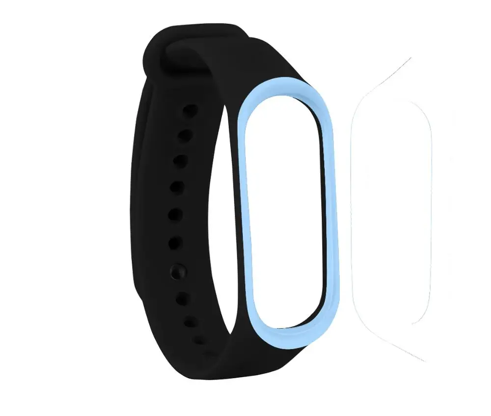 Двойной Цветной силиконовый ремешок AKBNSTED для Xiaomi Miband 3 5 шт. спортивный Сменные
