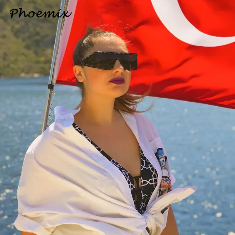 Phoemix унисекс Квадратные Солнцезащитные очки Modis черный бриллиант Oculos De Sol feminino 2019