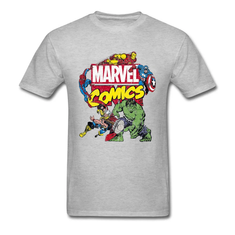 Классический Marvel эндгейм Мстители комиксы футболки Халк Тор человек паук Капитан Америка Доктор Кто сила футболка для мужчин танос - Цвет: Серый
