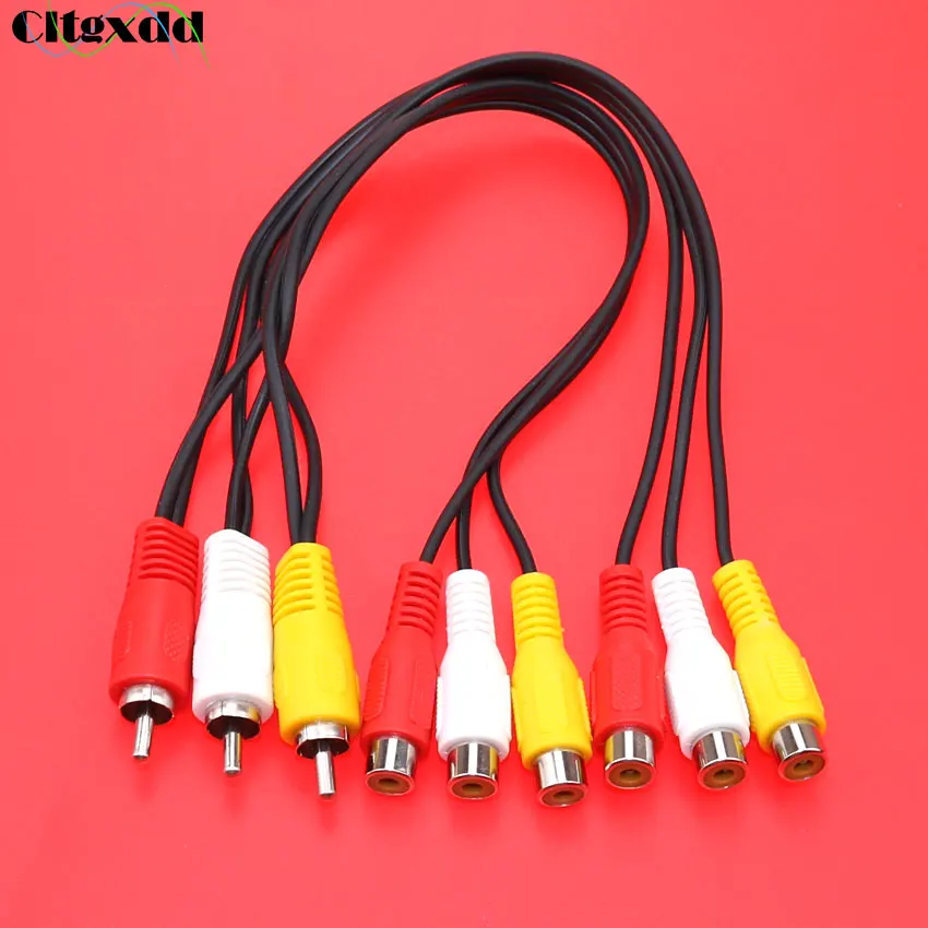 Черный аудио видео кабель cltgxdd 30 см 3RCA штекер на 6 RCA сплиттер AV TV DVD стандартной