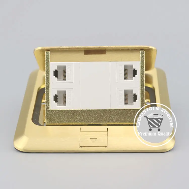 

Bronze Pop-up 4 Port RJ45 Cat5e LAN Network Socket Floor Ground Outlet Receptacle