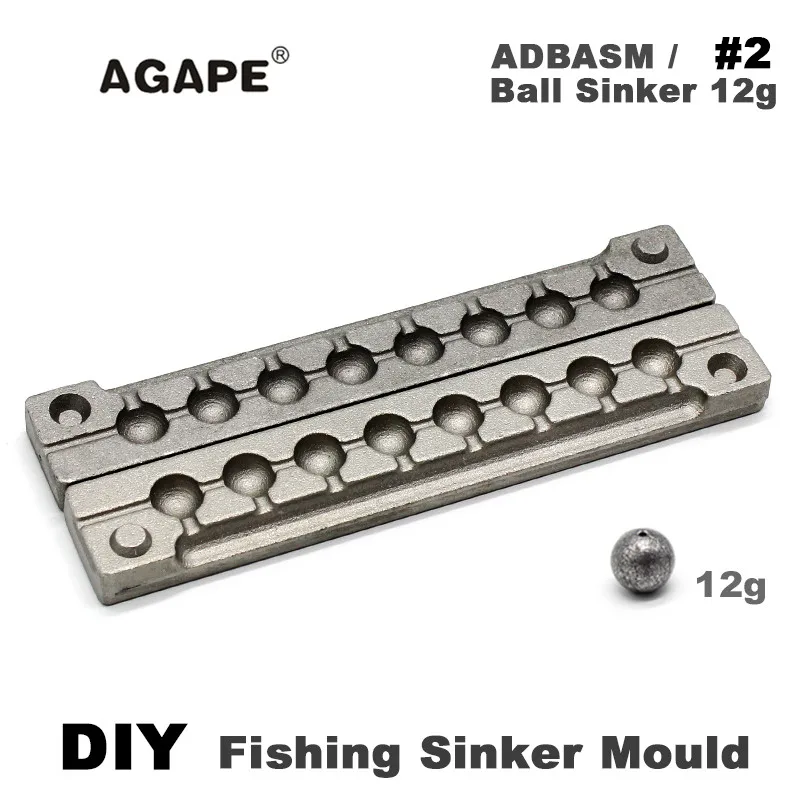 Agape DIY рыболовный шар грузило прессформы ADBASM/#2 мяч 12 г 8 полостей|Рыболовные
