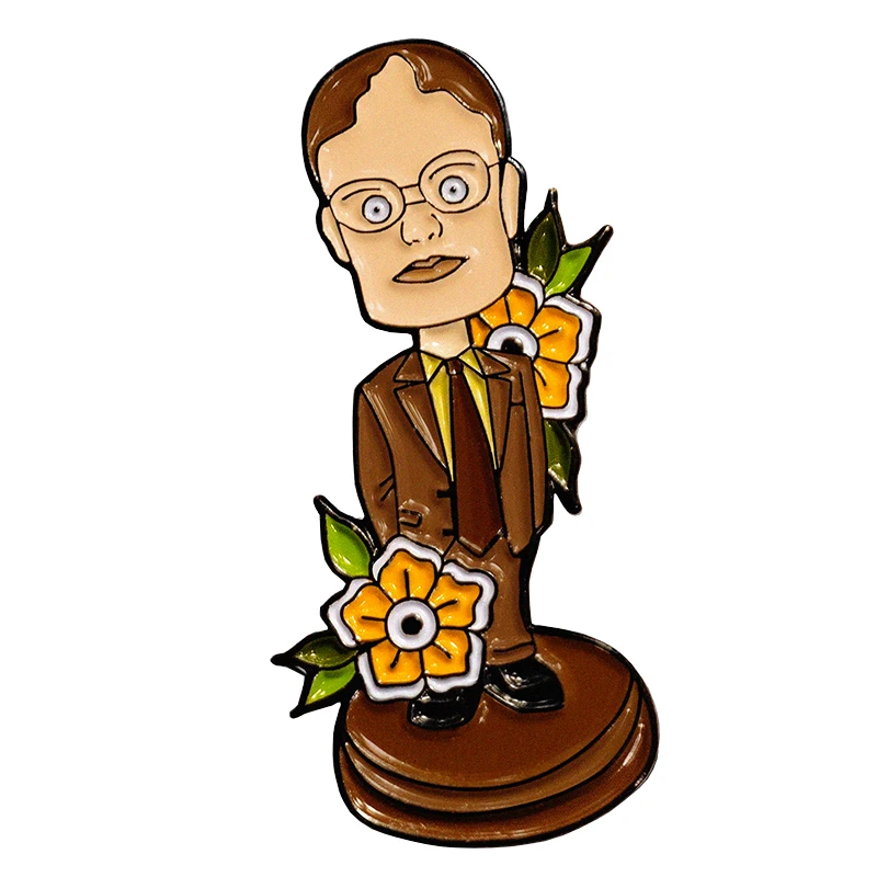 Dwight Schrute Bobblehead эмалированный штифт|Броши| |