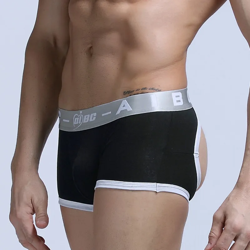 Мужское нижнее белье AIBC серебристые боксеры с ремешком|sexy male|aibc menmens underwear boxers |